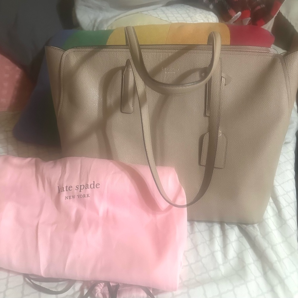 Kate Spade Tan Structured Tote Bag